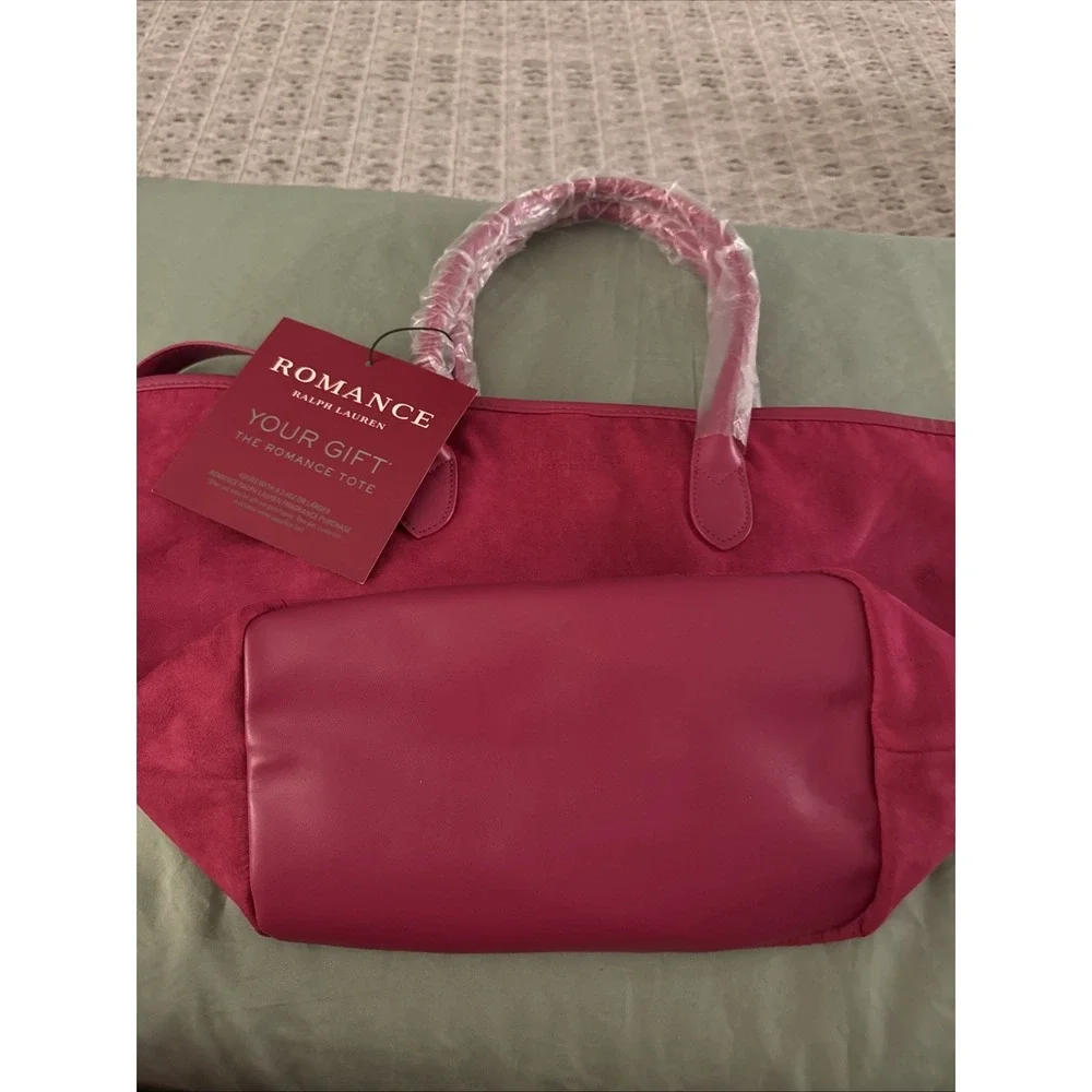 Ralph Lauren Fragrance Large Tote Bag Magenta Handbag Purse NWT